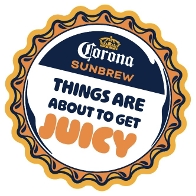 Corona Sunbrew bottle cap sticker